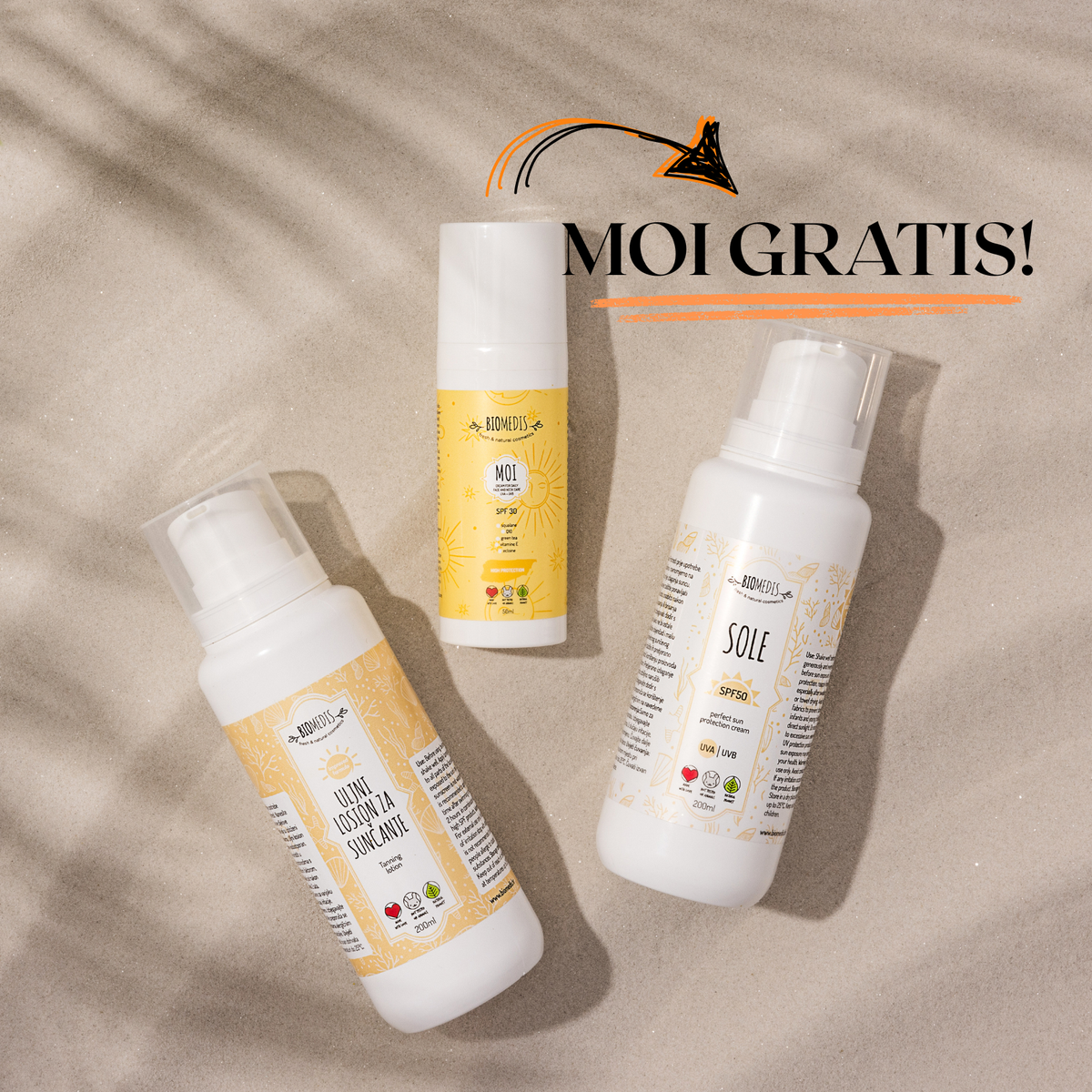 Set SOLE & Uljni losion za sunčanje + MOI GRATIS